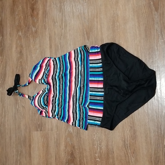 Foxy Jeans Other - (M/L) Foxy Jeans Colorful Two Piece Tankini Swimsuit Beach Pool Vacation